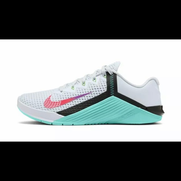 Nike Metcon 6 Women Shoes Football Grey Flash Crimson AT3160 020 MultiSizes - Picture 2 of 11